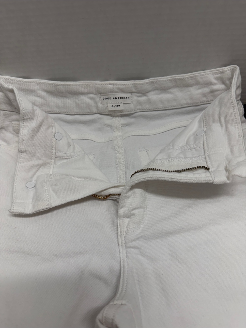 Good American White High-Rise Stretch Jeans